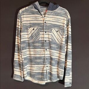 UNIONBAY Blue and White Striped Hoodie